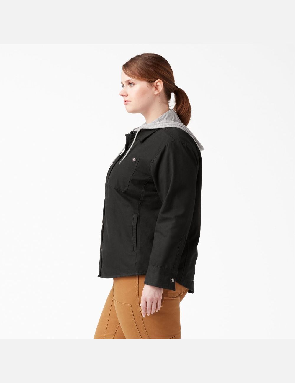 Vêtements D'extérieur Dickies Plus Duck Encapuchonné Noir | 538PRUZME