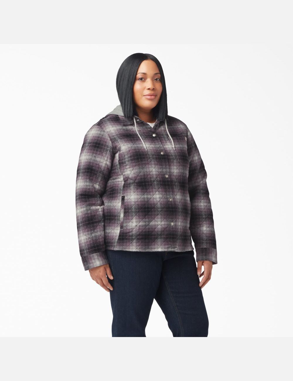 Vêtements D\'extérieur Dickies Plus Flannel Encapuchonné Violette Noir | 987YREVFL