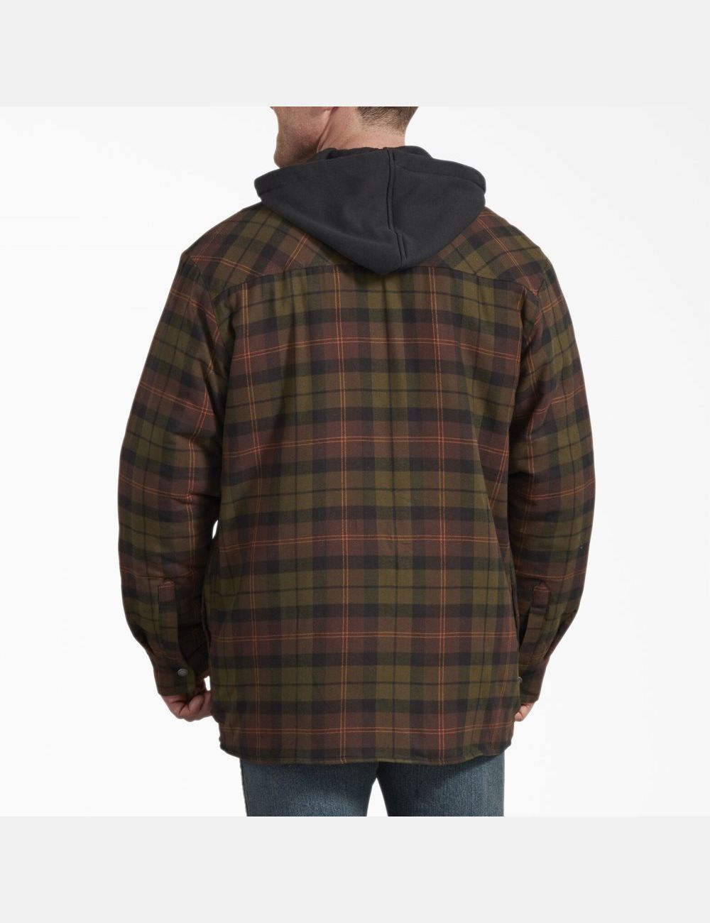 Vêtements D'extérieur Dickies Relaxed Fit Icon Encapuchonné Matelassé Flannel Chocolat Vert | 152CPXWHB